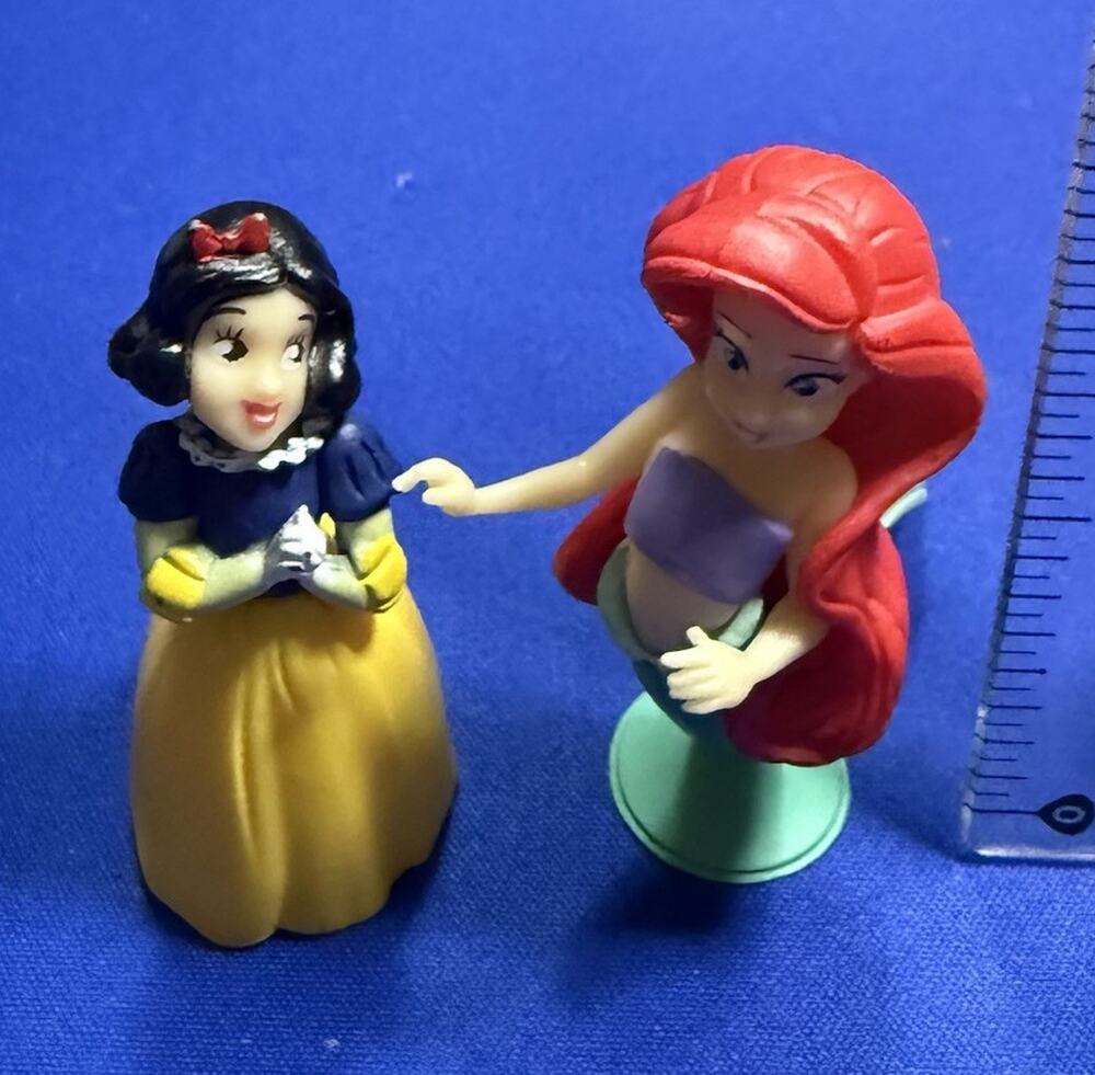 Disney Snow White & Ariel Mini Figurines Set, 3" Tall, Cake Topper